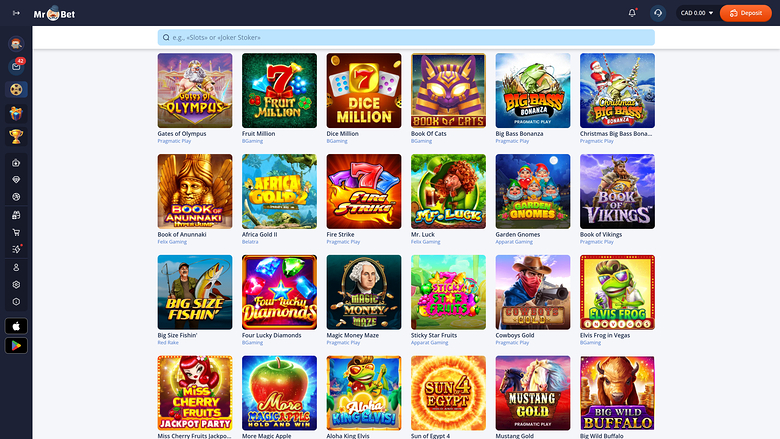 Mr Bet Casino — Games lobby