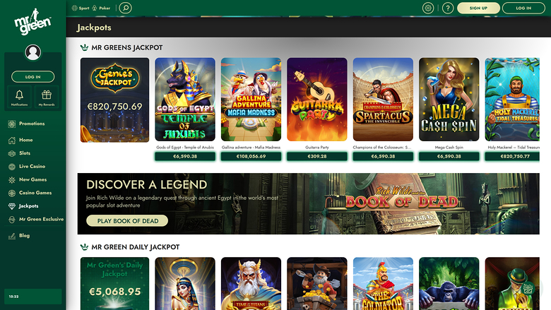 Mr Green Casino — Jackpot games