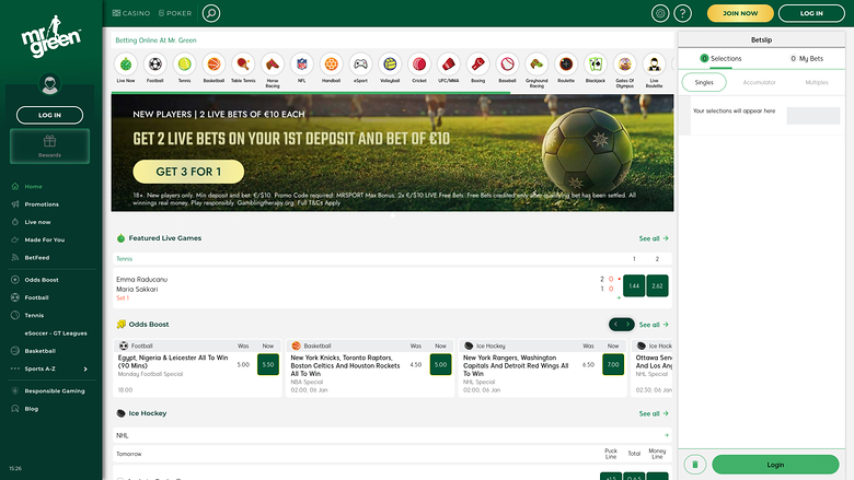Mr Green Casino — Sportsbook