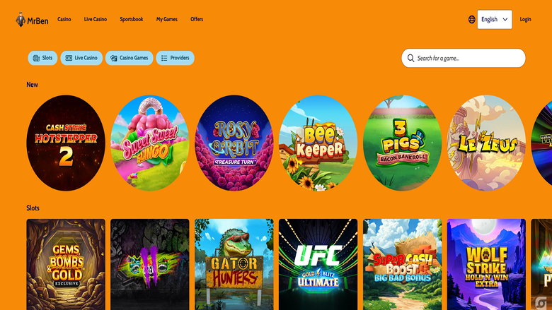 MrBen Casino — Games lobby