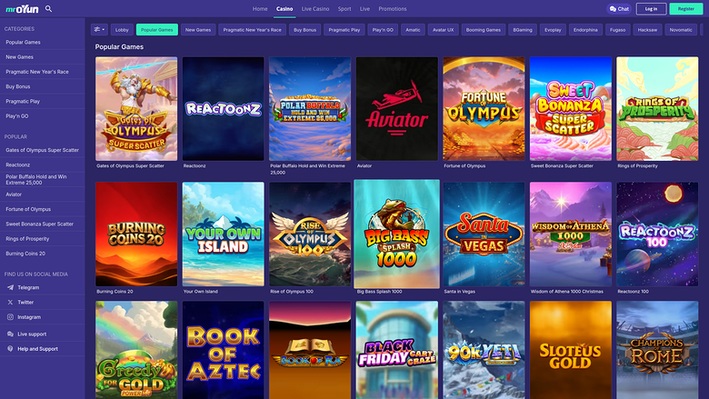 MrOyun Casino — Games lobby