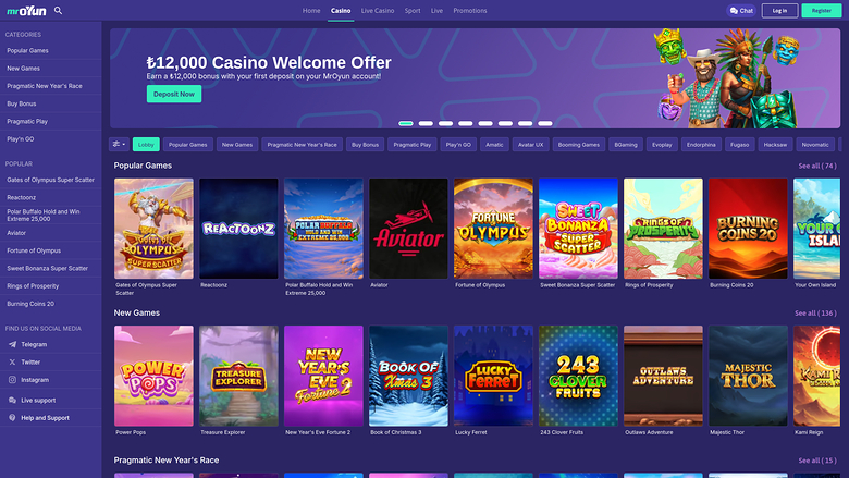 MrOyun Casino — Homepage