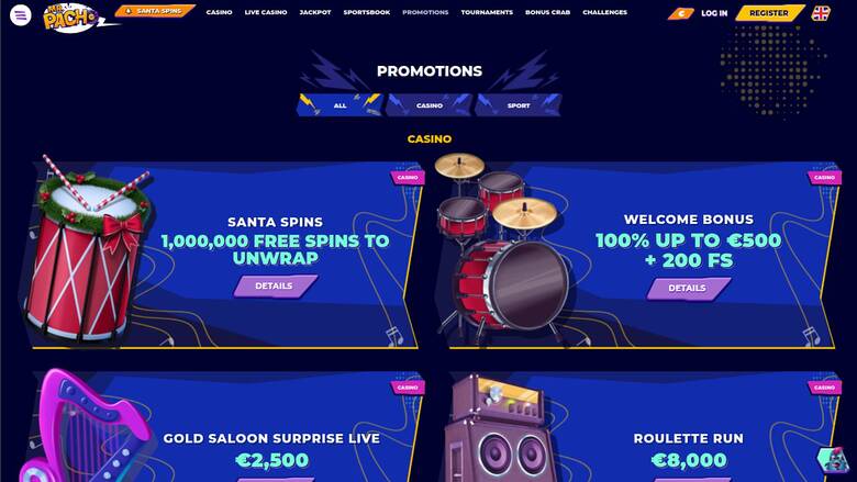 MrPacho Casino — Promotions page