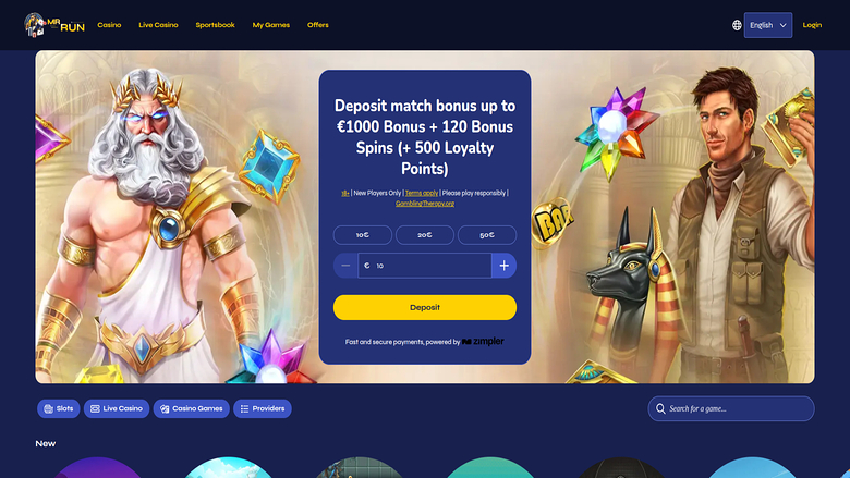 MrRun Casino — Homepage