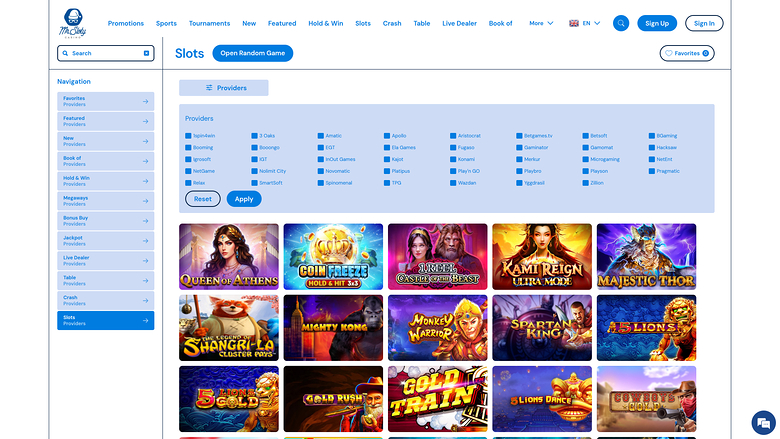 MrSloty Casino — Games by studio
