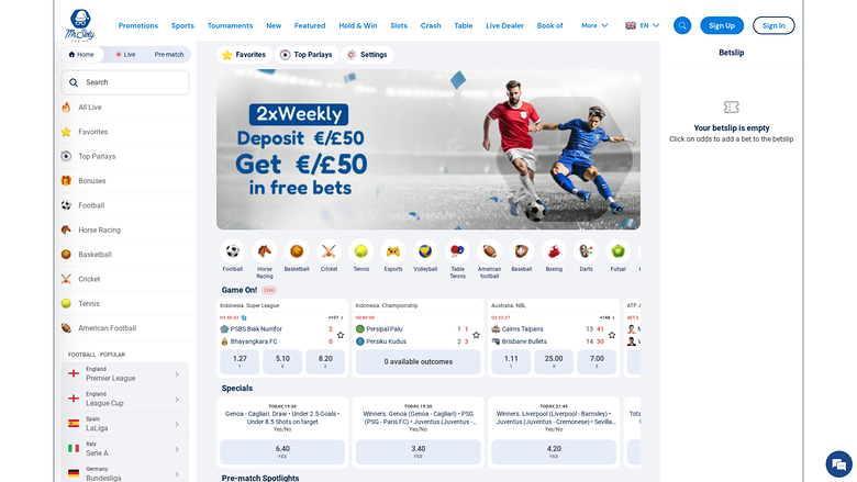 MrSloty Casino — Sportsbook