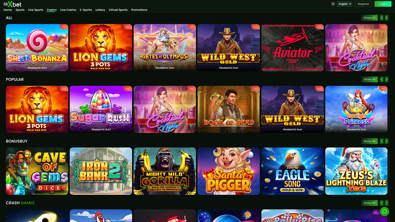 MrXbet Casino — Games lobby