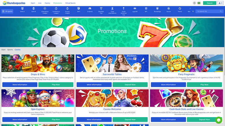 Mundoapostas — Promotions page