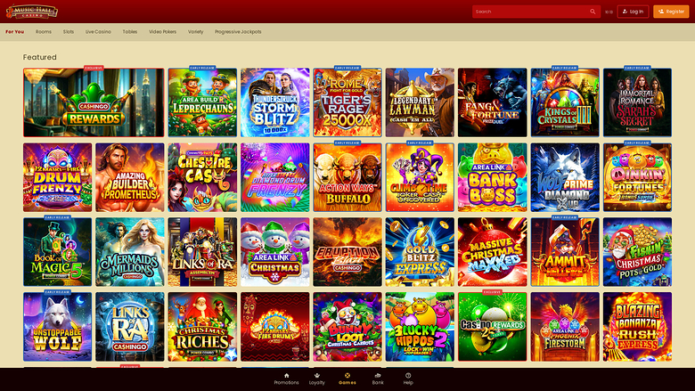 Music Hall Casino — Games lobby
