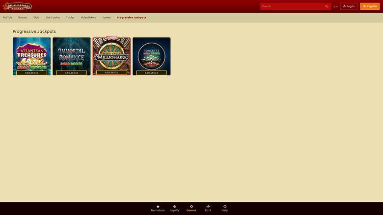 Music Hall Casino — Jackpot games