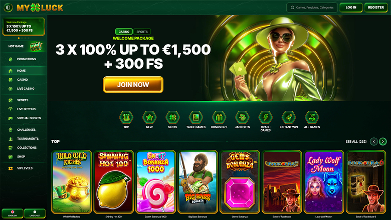MyLuck Casino — Homepage