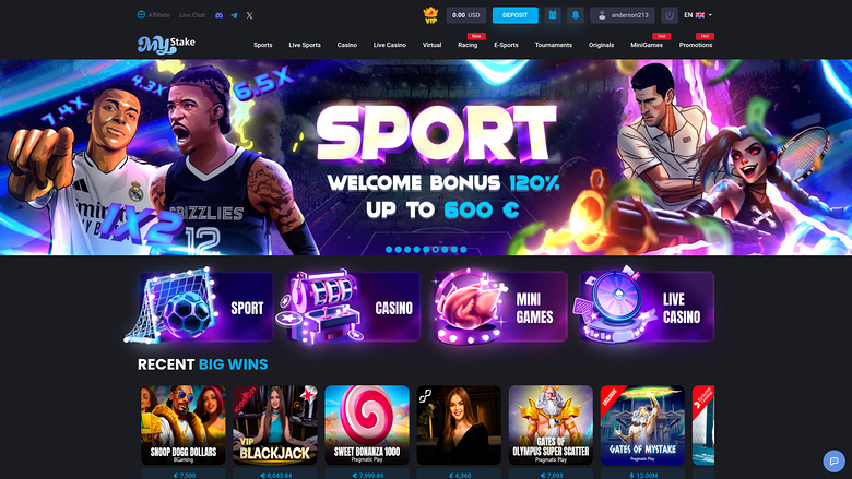 MyStake Casino — Homepage
