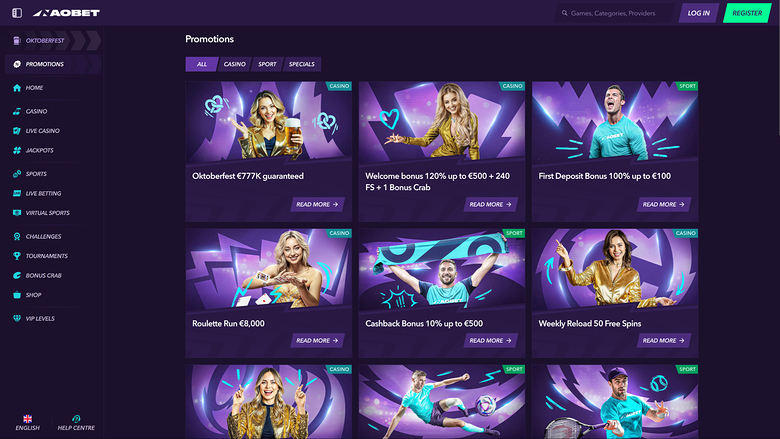 Naobet Casino — Promotions page