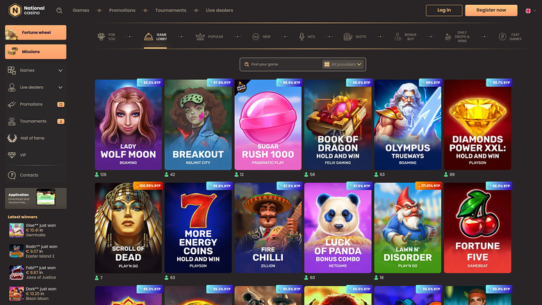 National Casino — Games lobby