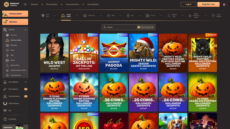 National Casino — Jackpot games
