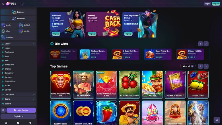 Need for Slots Casino — Games lobby