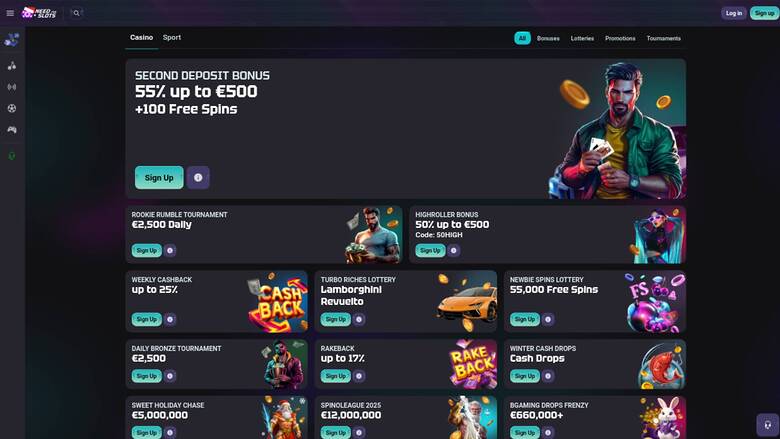 Need for Slots Casino — Promotions page