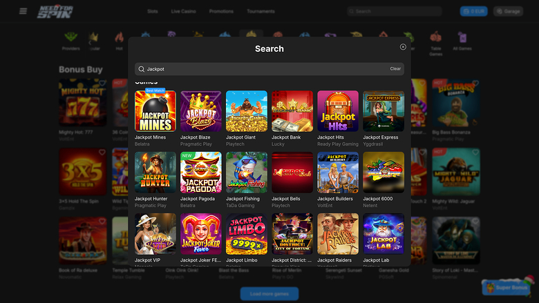 Need for Spin Casino — Jackpot games