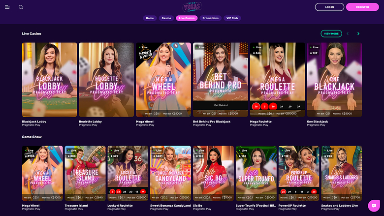 NeonVegas Casino — Live dealer lobby