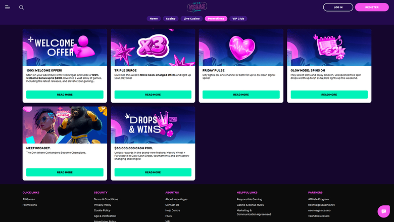 NeonVegas Casino — Promotions page