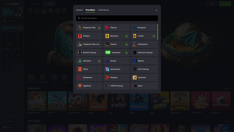 Neospin Casino — Games by studio