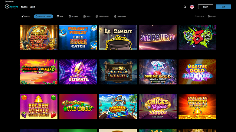 Neptune Play Casino — Games lobby