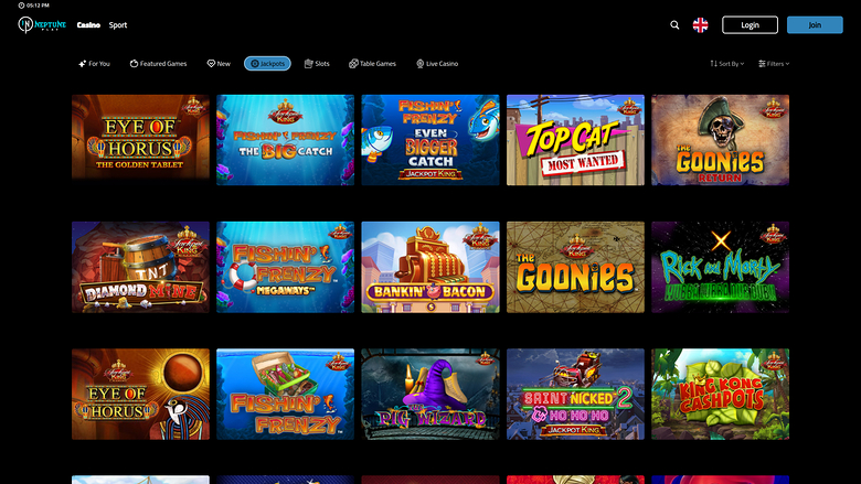 Neptune Play Casino — Jackpot games