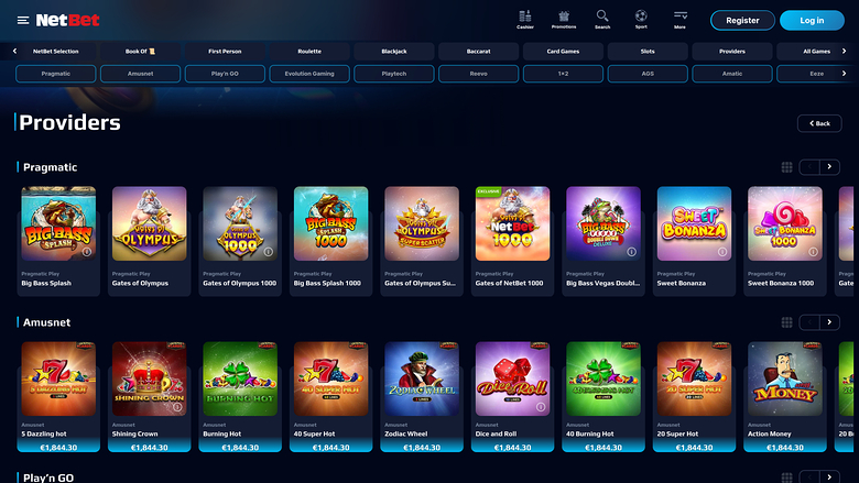 NetBet Casino — Games by studio