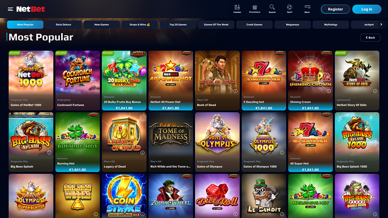 NetBet Casino — Games lobby
