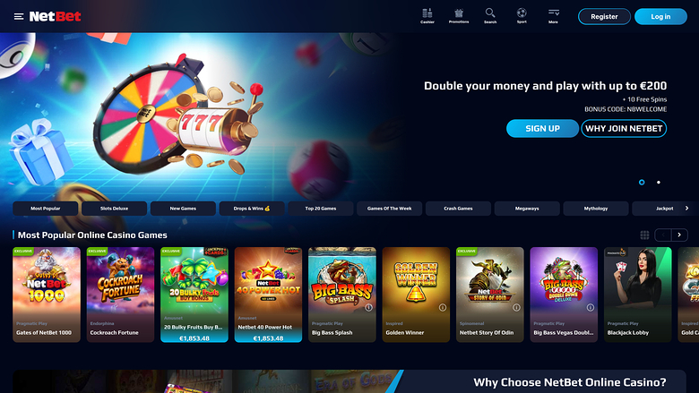 NetBet Casino — Homepage