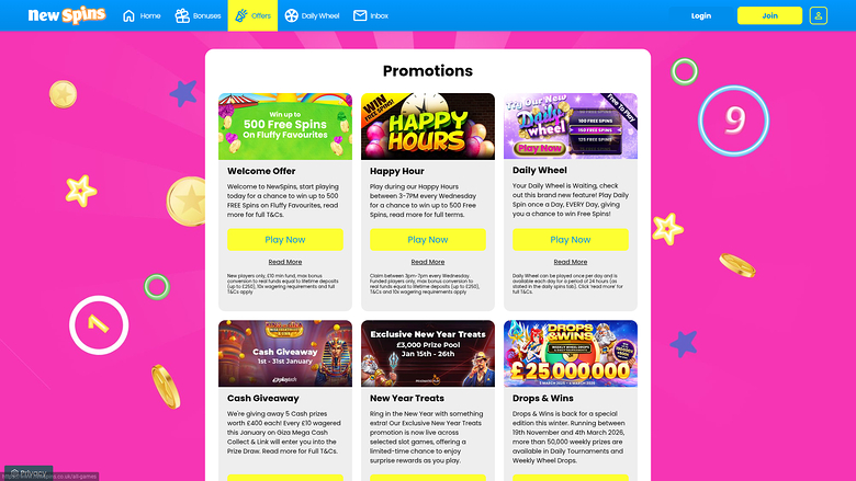 New Spins — Promotions page