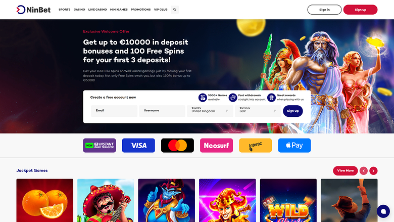 Ninbet Casino — Homepage
