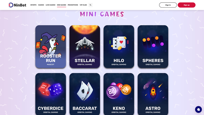 Ninbet Casino — Games lobby