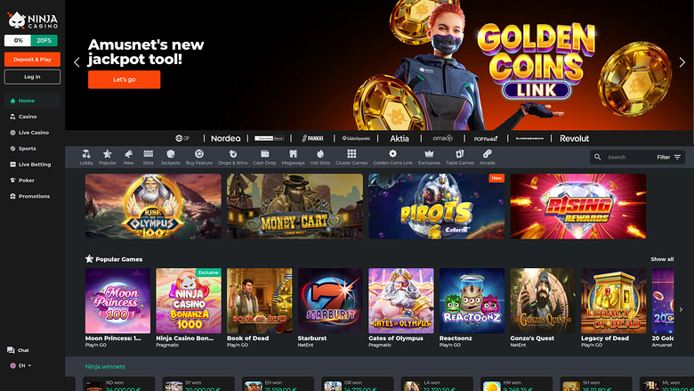 Ninja Casino — Homepage