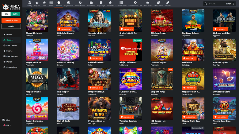 Ninja Casino — Jackpot games