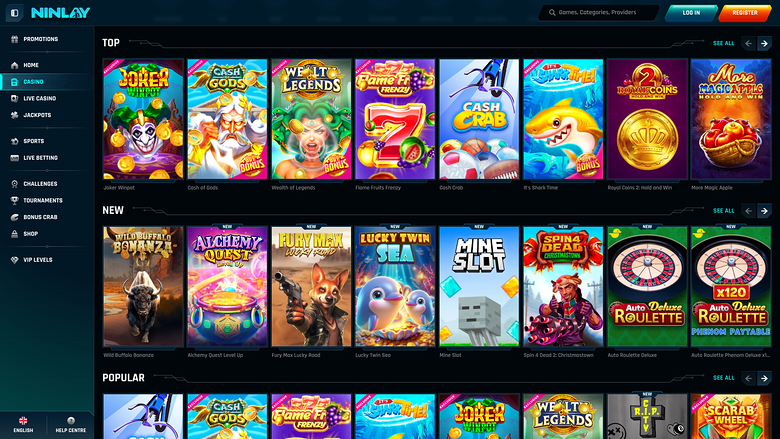 Ninlay Casino — Games lobby
