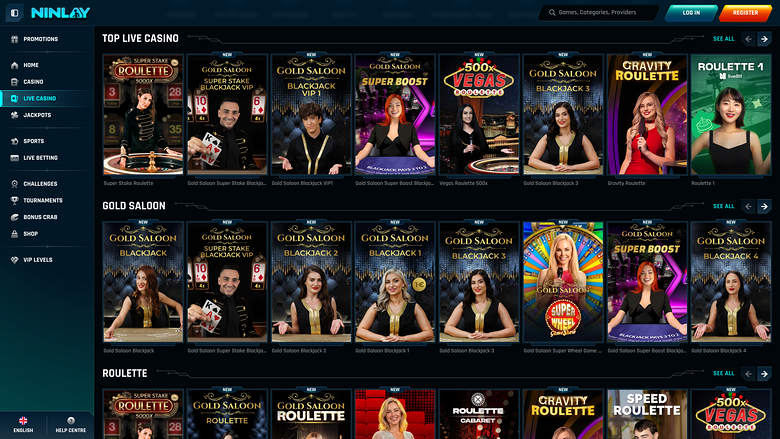 Ninlay Casino — Live dealer lobby