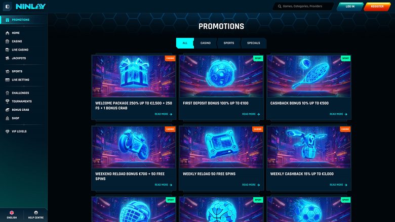 Ninlay Casino — Promotions page