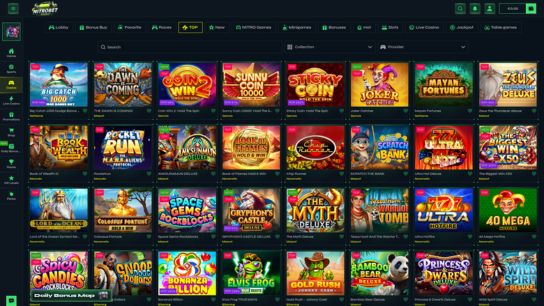 Nitrobet Casino — Games lobby