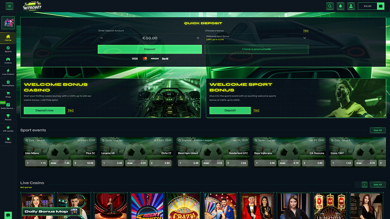 Nitrobet Casino — Homepage