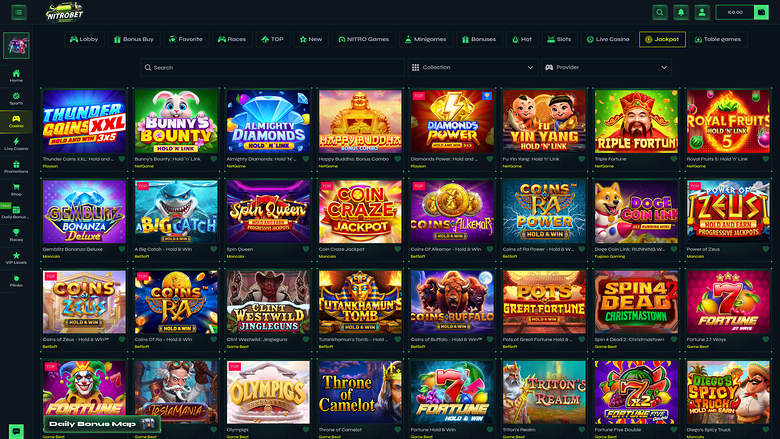 Nitrobet Casino — Jackpot games