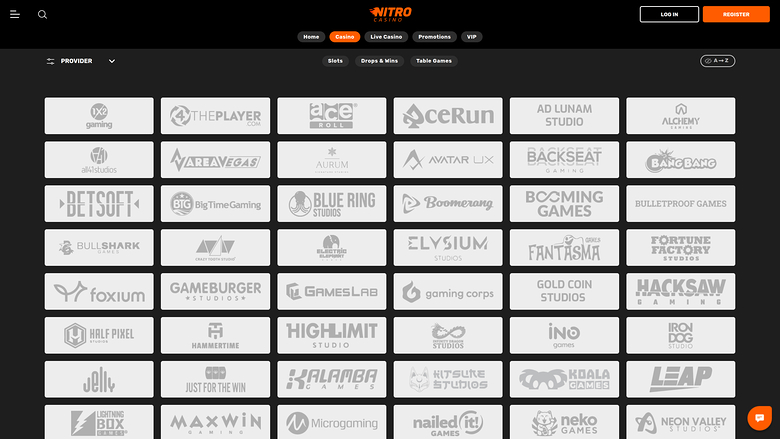 NitroCasino — Games by studio