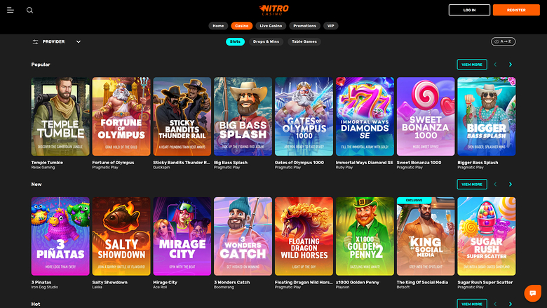 NitroCasino — Games lobby