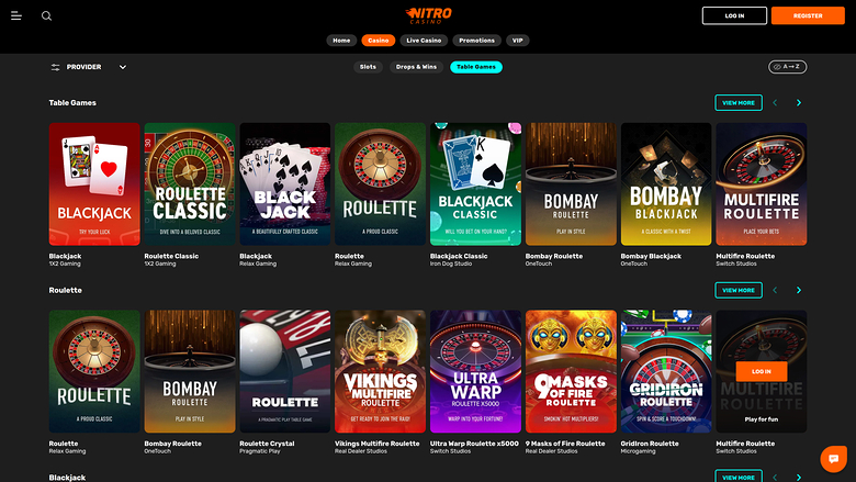 NitroCasino — Games lobby