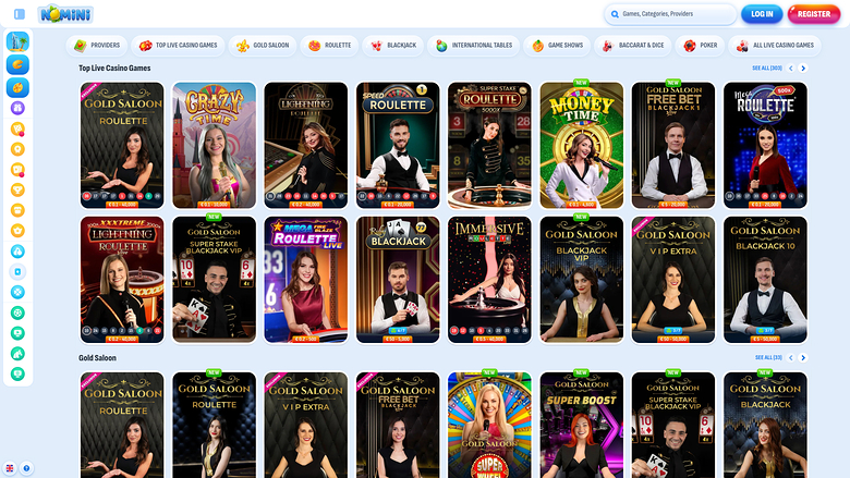Nomini Casino — Live dealer lobby