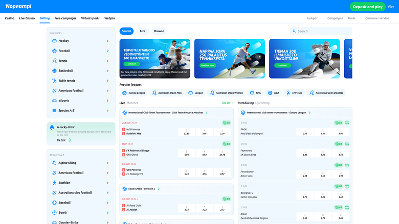 Nopeampi Casino — Sportsbook