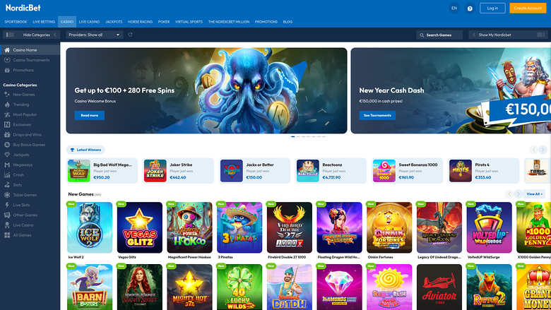 NordicBet Casino — Homepage