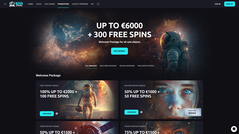NovaDreams Casino — Promotions page