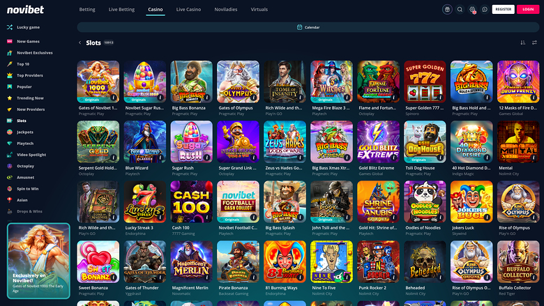 Novibet Casino — Games lobby