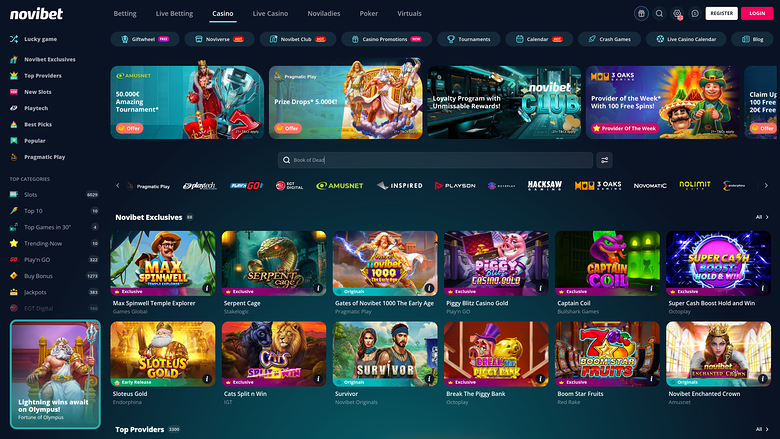 Novibet Casino — Homepage